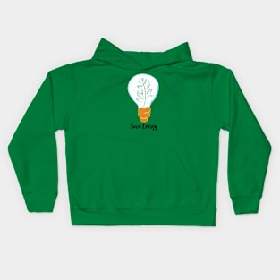 Save Energy Earth Day in Green Kids Hoodie